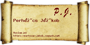 Perhócs Jákob névjegykártya